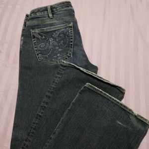 Dark wash silver jeans
